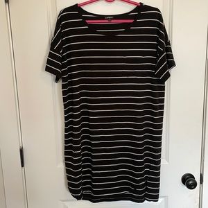 Express Black and White Stripe Tshirt Dress